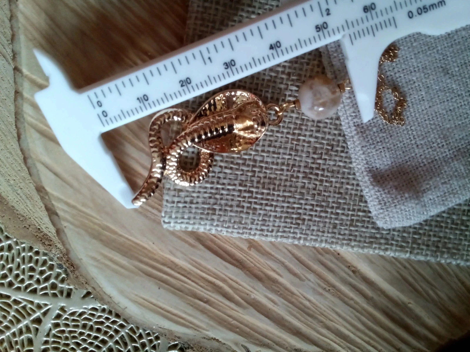 Collier serpent cobra et pierre de citrine naturelle – photo 3